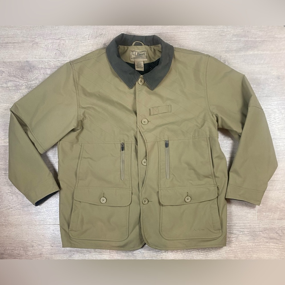 L.L. Bean Upland Hunter Field Jacket Waterproof Corduroy Trim Size XL Game Bag